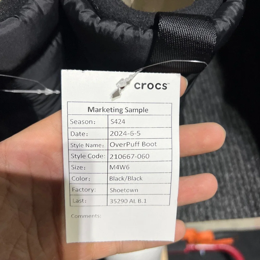 Crocs OverPuff Boot Women Size 6 Black Puffer Winter Snow Chunky SAMPLES NWT
